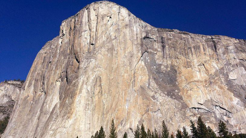 This Jan. 14, 2015 file photo shows El Capitan in Yosemite National Park, Calif. Officials at Yosemite say a chunk of rock broke off El Capitan on Wednesday, Sept. 27, 2017, along one of the world's most famously scaled routes at the height of climbing season. (AP Photo/Ben Margot, File)
