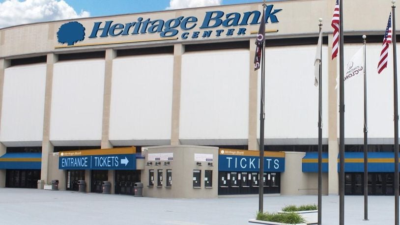 The new Heritage Bank Center signage, formerly U.S. Bank Arena. Source: U.S. Bank Arena Facebook