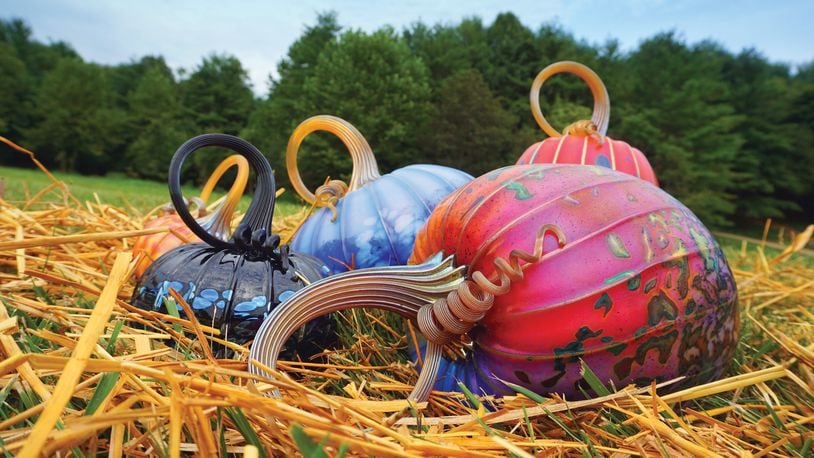 Hundreds of custom glass gourds will take over a pumpkin patch in the Hocking Hills.  Jack Pine Studios, a Laurelville glass studio and gallery, will host Jack Pine’s Glass Pumpkin Patch Oct. 22 to 25 from 10 a.m.- 6 p.m.