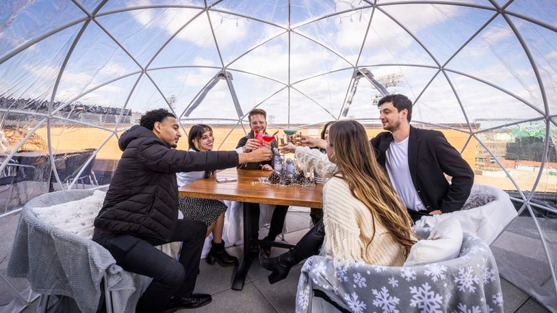The Foundry, Dayton’s rooftop restaurant located atop the AC Hotel, is launching a new igloo experience as colder weather moves in. CONTRIBUTED PHOTO