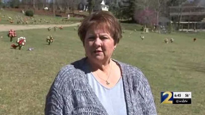 Paulding County resident Pam Dean paid over $3,000 to Wichman Monuments, but received no headstone for her late husband’s grave. (Photo: WSBTV.com)