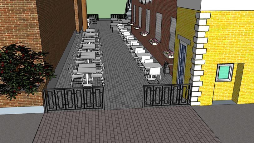 Artist's rendering of the new Coldwater Cafe patio.