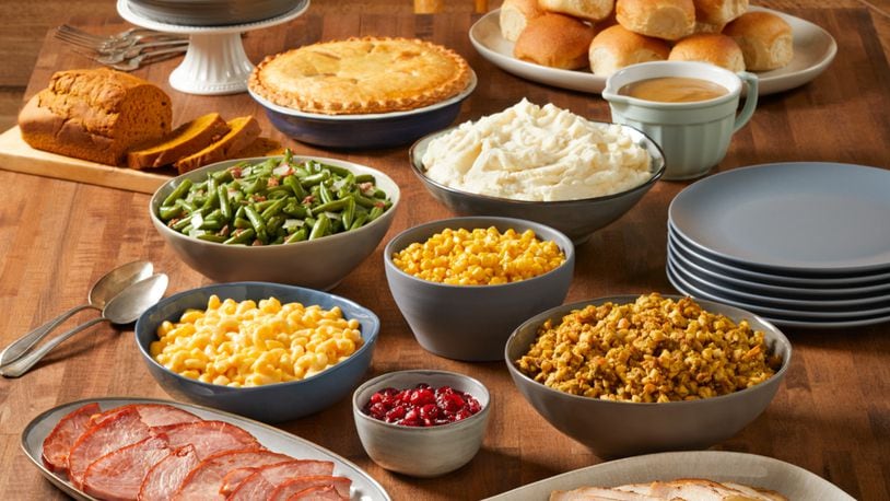 This Thanksgiving, guests can have a Thanksgiving feast, such as this one, delivered to the homes of their loved ones with their "Homestyle Hugs" program.