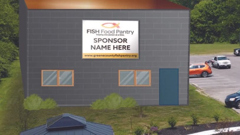 A rendering of a proposed expansion to the Greene County FISH pantry. The nonprofit is seeking to expand its operation as its client count increases post-pandemic. CONTRIBTUED