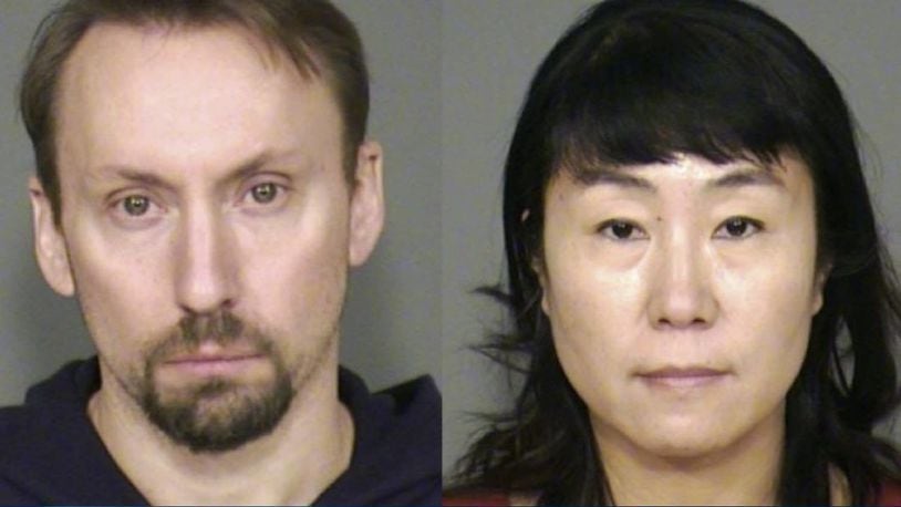 Zach Robbins and his wife, Jie Robbins, were arrested by Glendale police Friday.
