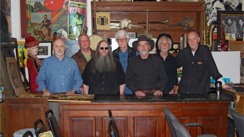 Local Americana cover band the Elderly Brothers, (left to right) John Clarke, Gary Marcum, Jim Foreman, Michael Keating, Don Snapp, Peter Bradstreet and John Barlow, performs at Katz Lounge in Kettering on Saturday, May 20.