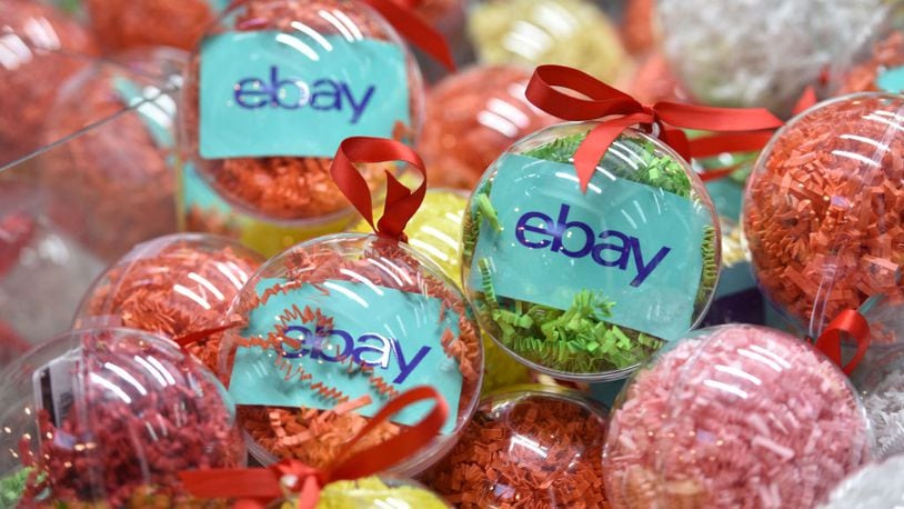 DENVER, CO - DECEMBER 04:  Holiday ornaments with gifts inside the ebay claw machine inside the 'Did You Check eBay?' Holiday Airstream at Christkindl Market on December 4, 2017 in Denver, Colorado.  (Photo by Tom Cooper/Getty Images for eBay)
