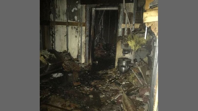 Photo shows damage inside of Salar in the Oregon District from a New Year's Eve  weekend fire.