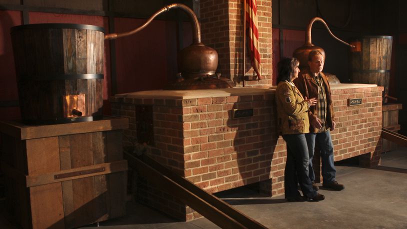 Joe and Melissa Duer -- founders of Indian Creek Distillery, which makes Staley Rye Whiskey using the same pot stills that Melissa Duer's family used in the early 19th century -- are now making hand sanitizer during the coronavirus pandemic. Staff file photo by Jim Witmer
