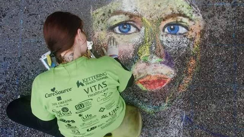 Area artists create chalk masterpieces at The Greene for the Chalk About It 2016 event benefiting Life Essentials (CONTRIBUTED)
