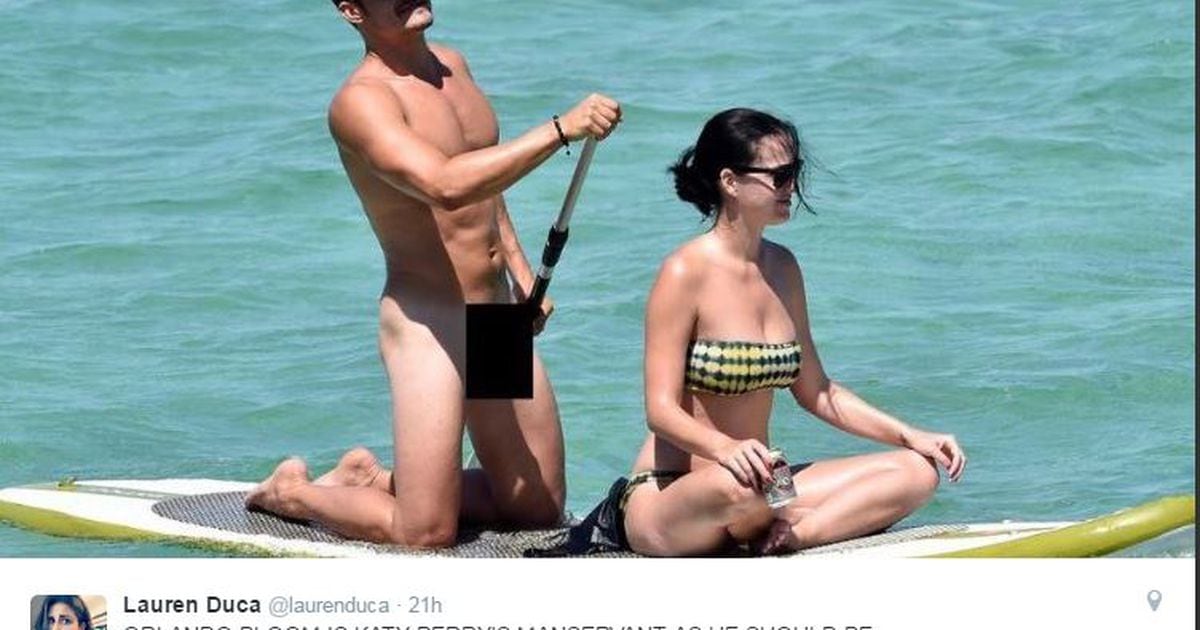 Old Topless Beach - Orlando Bloom naked on a beach with Katy Perry