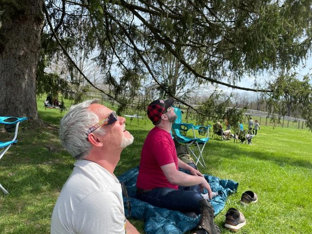Eclipse viewing at Aullwood Audobon