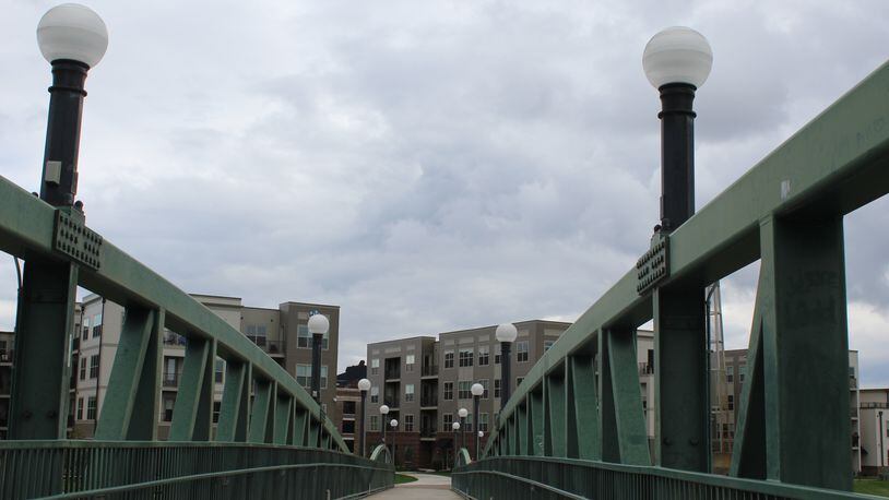 A view of the Water Street apartments from the bridge over the Mad River. CORNELIUS FROLIK / STAFF