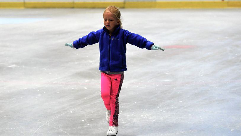 A young skater takes to the ice at Troy’s Hobart Arena earlier this month. CONTRIBUTED