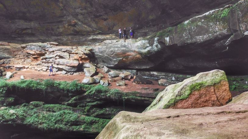 The large recess at Cantwell Cliffs is one reason some visitors say this site is the most scenic of the five locales at Hocking Hills State Park.