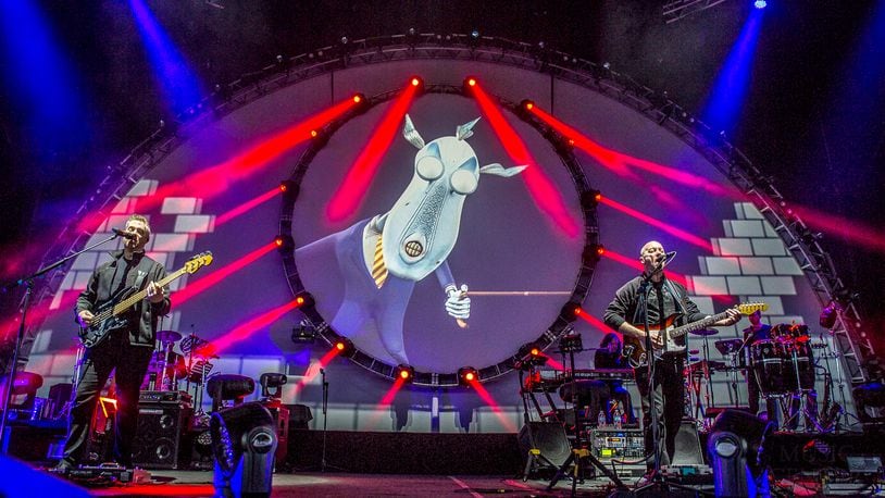 Damian Darlington (right), who spent 17 years as a member of Australian Pink Floyd before forming his own tribute band in the United Kingdom in 2011, brings Brit Floyd to the Rose Music Center in Huber Heights on Friday, July 22.