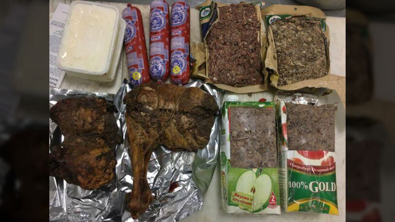 U.S. Customs and Border Protection agriculture specialists seized 43 pounds of horsemeat, including 13 pounds of horse genitals "for medicinal purposes" at Washington Dulles International Airport January 29, 2017. (U.S. Customs and Border Protection)