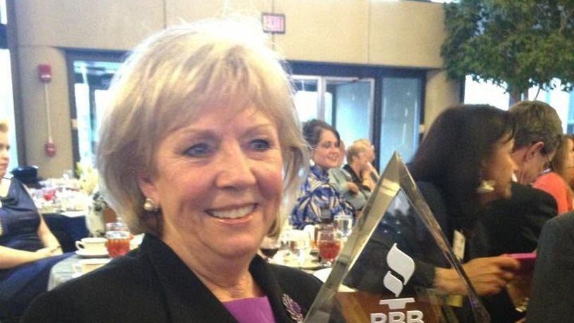 Jeanne Porter after receiving the Better Business Bureau Eclipse Integrity Award for WiBN in 2014