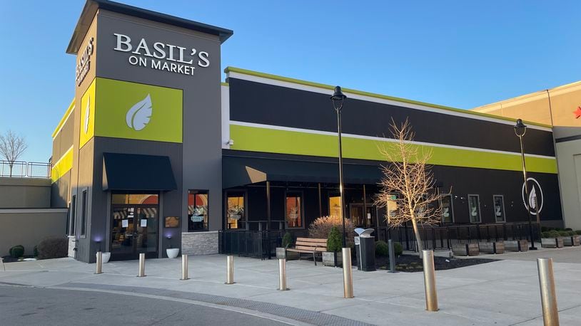 Basil’s On Market, located outside the main entrance of the Mall at Fairfield Commons in Beavercreek, is “ temporarily closed” for renovations and maintenance, according to a sign posted at the restaurant. NATALIE JONES/STAFF
