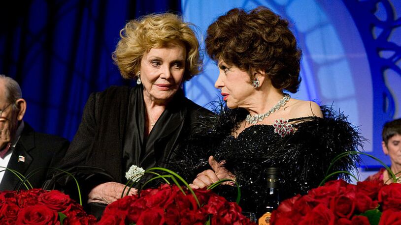 Barbara Sinatra (second left), wife of the late entertainer Frank Sinatra, speaks with actress Gina Lollobrigida at the National Italian American Foundation's 33rd Anniversary Awards Gala on October 18, 2008 in Washington, DC.  (Photo by Brendan Hoffman/Getty Images)