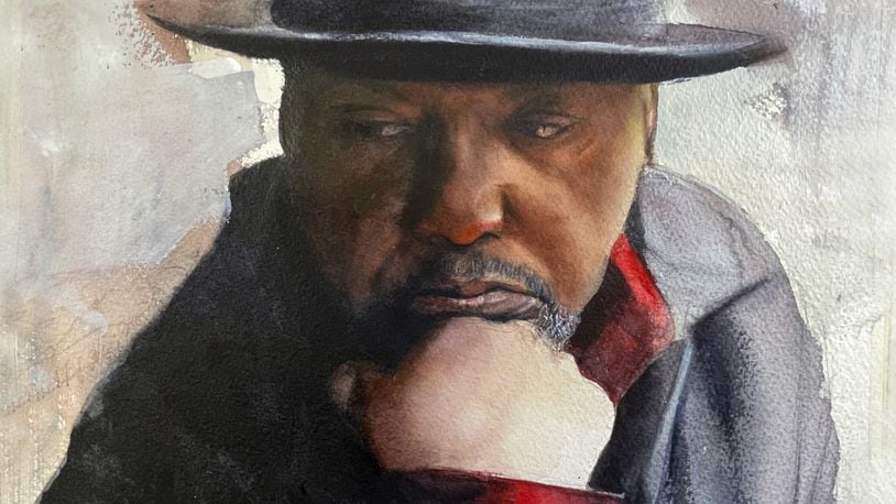 Gregory DeGroat created a watercolor self-portrait, which tied for third place in the World Art Awards competition. CONTRIBUTED