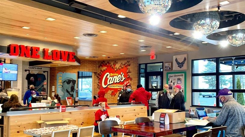 Raising Cane's Chicken Fingers has opened its fourth Dayton-area restaurant, and its second Beavercreek location, at the Mall at Fairfield Commons, but it is serving only carryout and drive-through service for now. CONTRIBUTED