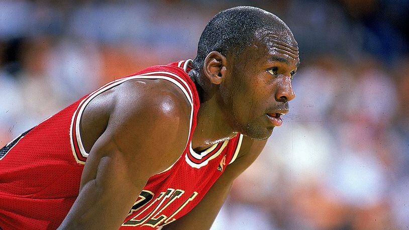 FILE PHOTO: Michael Jordan will turn 50 on February 17, 1013. 1989: A close up of Michael Jordan #23 of the Chicago Bulls as he looks on during the game. Mandatory Credit: Mike Powell /Allsport ORIG FILE ID: 72441193