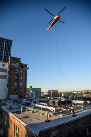 PHOTOS: Dayton Arcade helicopter delivery