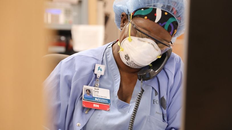 A nurse works at Grandview Medical Center in Dayton. CONTRIBUTED