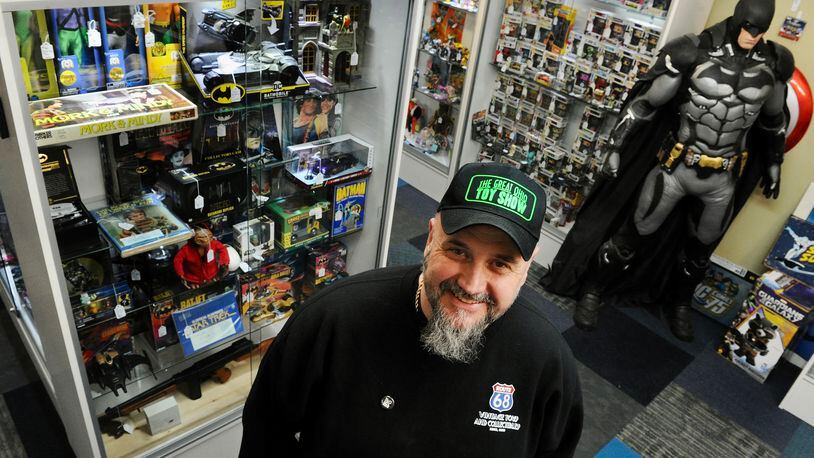 Rob Eldridge, owner of the Route 68 Vintage Toys and Collectibles and Toy Mart in Xenia. MARSHALL GORBY\STAFF