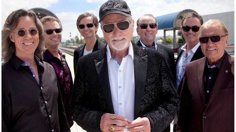 Mike Love (center) will bring his legendary band, The Beach Boys, to The Rose Music Center. CONTRIBUTED
