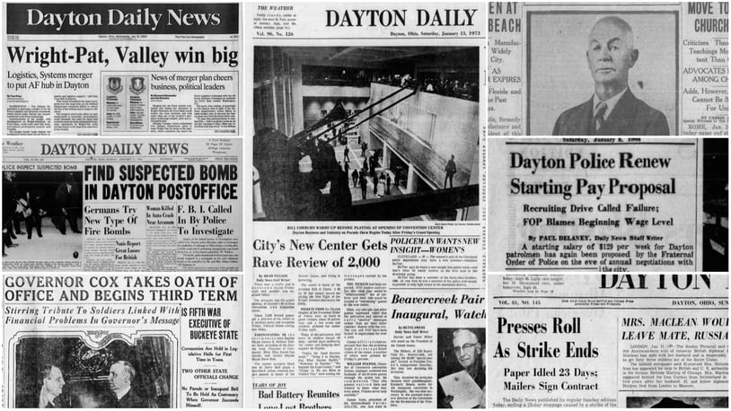 DDN newspaper covers for week of Jan 8 - Jan. 14. DAYTON DAILY NEWS ARCHIVES