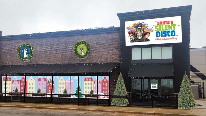 The planned exterior of Santa's Silent Disco at the Mall at Fairfield Commons. CONTRIBUTED