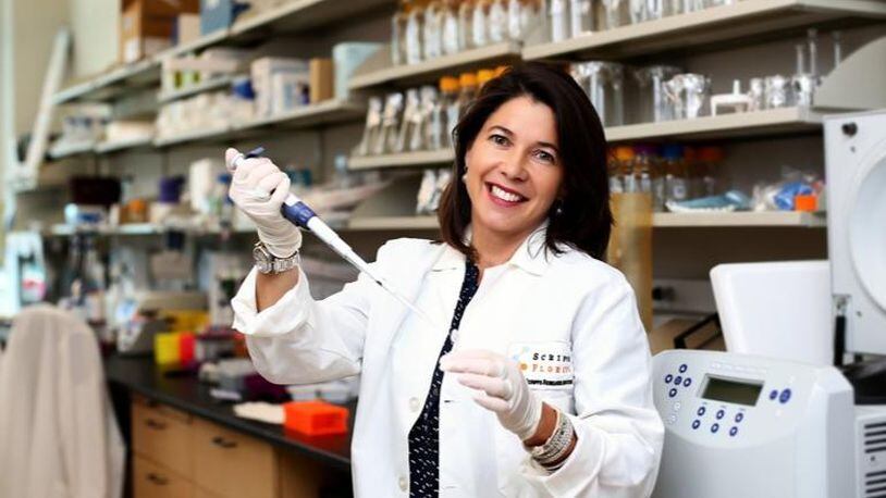 Scripps Florida researcher Susana Valente is working on “a functional cure” for HIV at her lab in Jupiter on November 1, 2017.
