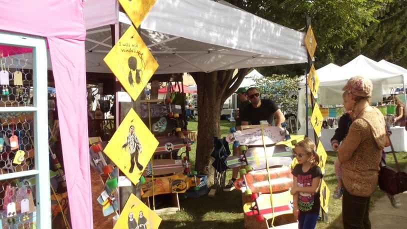 A vendor sells skateboards and related accessories at Cyclops Fest. After a year off the festival will return Saturday, Sept. 8 in Yellow Springs. CONTRIBUTED