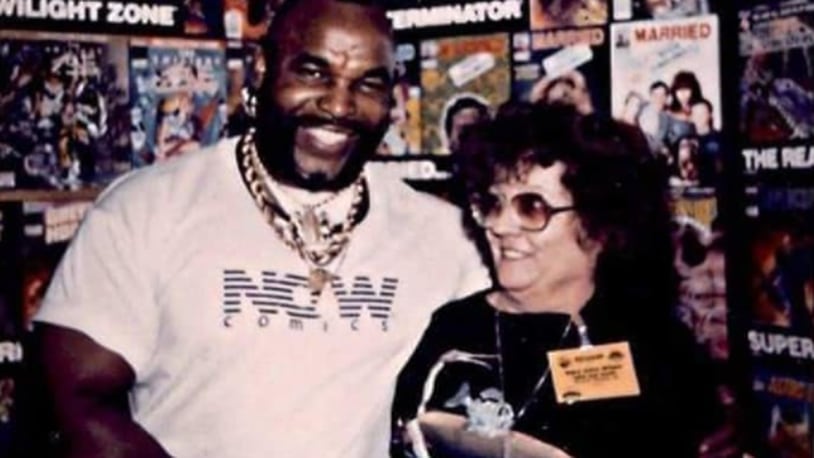 Founder of Dark Star Books and Comics in Yellow Springs and Mr. T in 1995 at an in-store event following the release of Mr. T's comic "Mr. T and The T-Force #1."