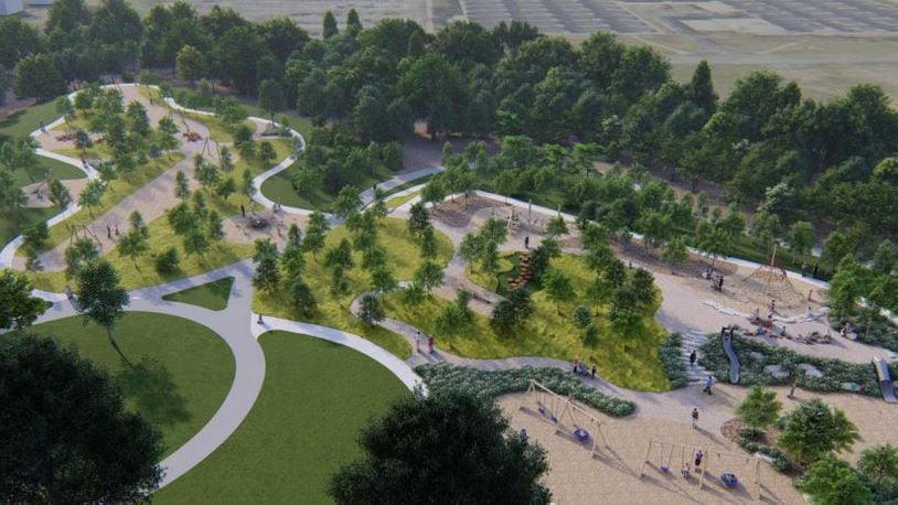 A plan to break ground for the construction of Gentile Park in Kettering is set for Thursday. The 19-acres of vacant city-owned will include a zip line. FILE
CONTRIBUTED