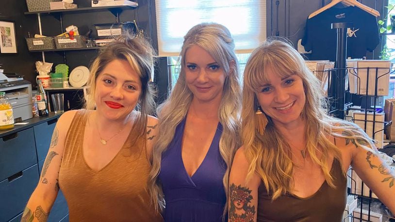 These are the owners of Heart Mercantile, a boutique specialty gift shop in the Oregon District, from left to right: Kait Gilcher, Brittany Smith and Carly Short.