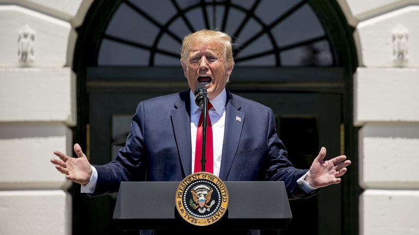 President Donald Trump speaks during a Made in America showcase on the South Lawn of the White House in Washington, Monday, July 15, 2019.