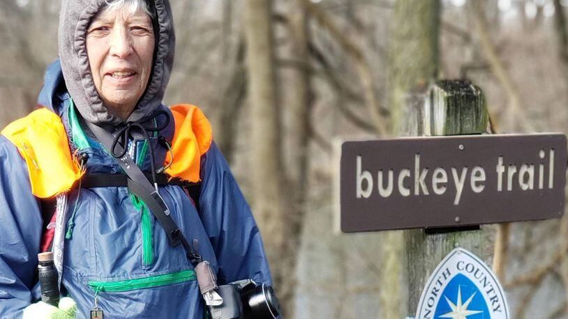 73-year-old Joan Young recently made her way through the Miami Valley on her thru-hike of the 4,800-mile North Country National Scenic Trail - Contributed