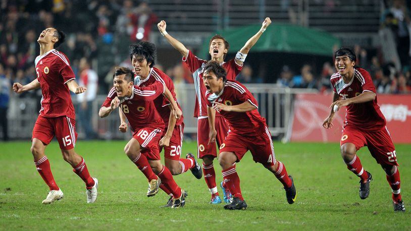 Cheering for the Hong Kong soccer team is encouraged; protesting the Chinese national anthem is not.