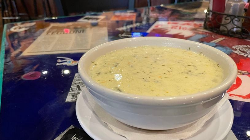 Blind Bob's, a family-owned tavern in Dayton’s Oregon District, has several unique appetizers and dishes customers can't get anywhere else, including pickle soup (pictured).