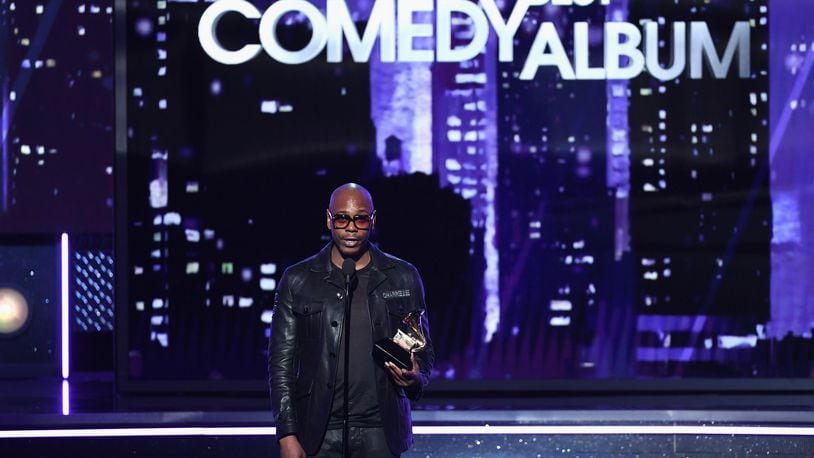 NEW YORK, NY - JANUARY 28:  Comedian Dave Chappelle accepts Best Comedy Album for 'The Age of Spin'/'Deep in the Heart of Texas' onstage during the 60th Annual GRAMMY Awards at Madison Square Garden on January 28, 2018 in New York City.  (Photo by Kevin Winter/Getty Images for NARAS)
